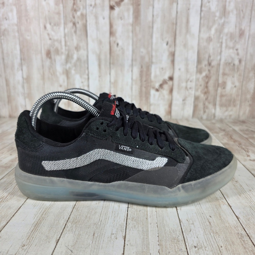 Vans AVE Pro Skate Shoes Low Top Sneakers Black Suede Skateboarding Size 9
